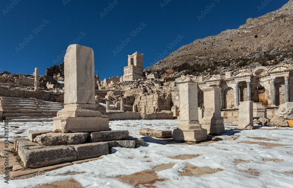 Roman ruins and nympheum in Sagalassos, Turkey


