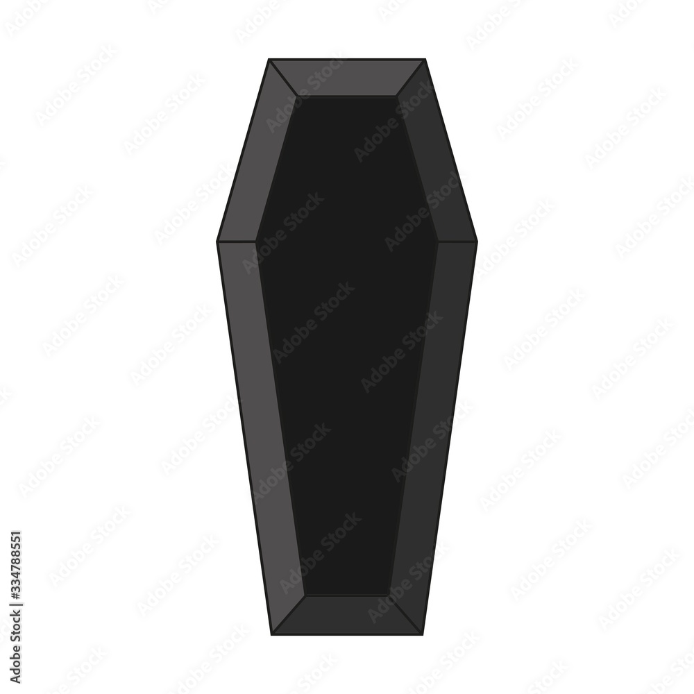 Black classical expensive international coffin a wooden casket. Vector illustration Black classical expensive international coffin a wooden casket. Vector illustration