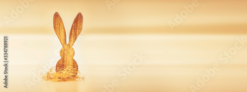 Osterhase aus Holz Osterdekoration Banner