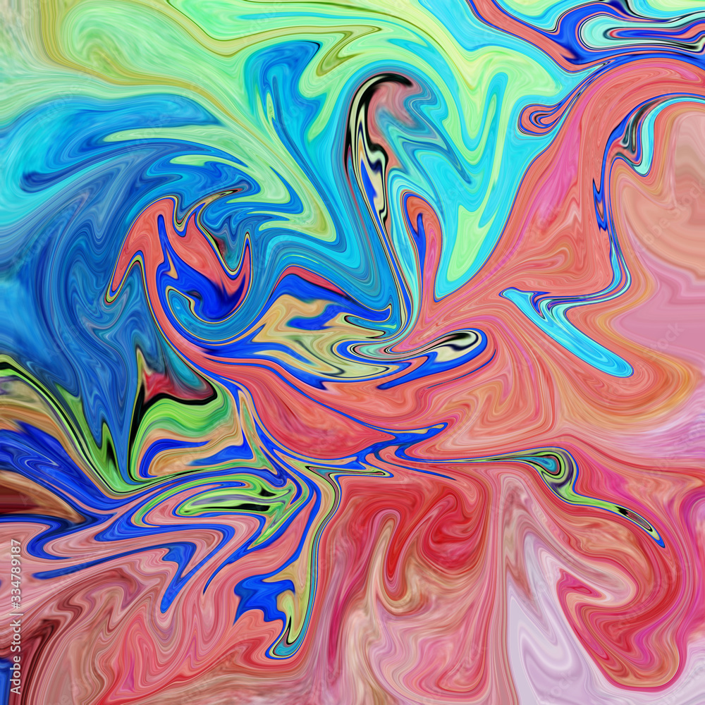 Marble liquid paint in water abstract pattern. Graphic colorful background. Ink in water drawing.