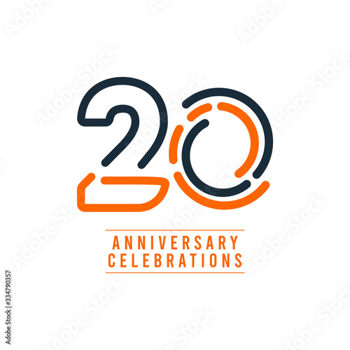 20 Years Anniversary Celebration Vector Template Design Illustration