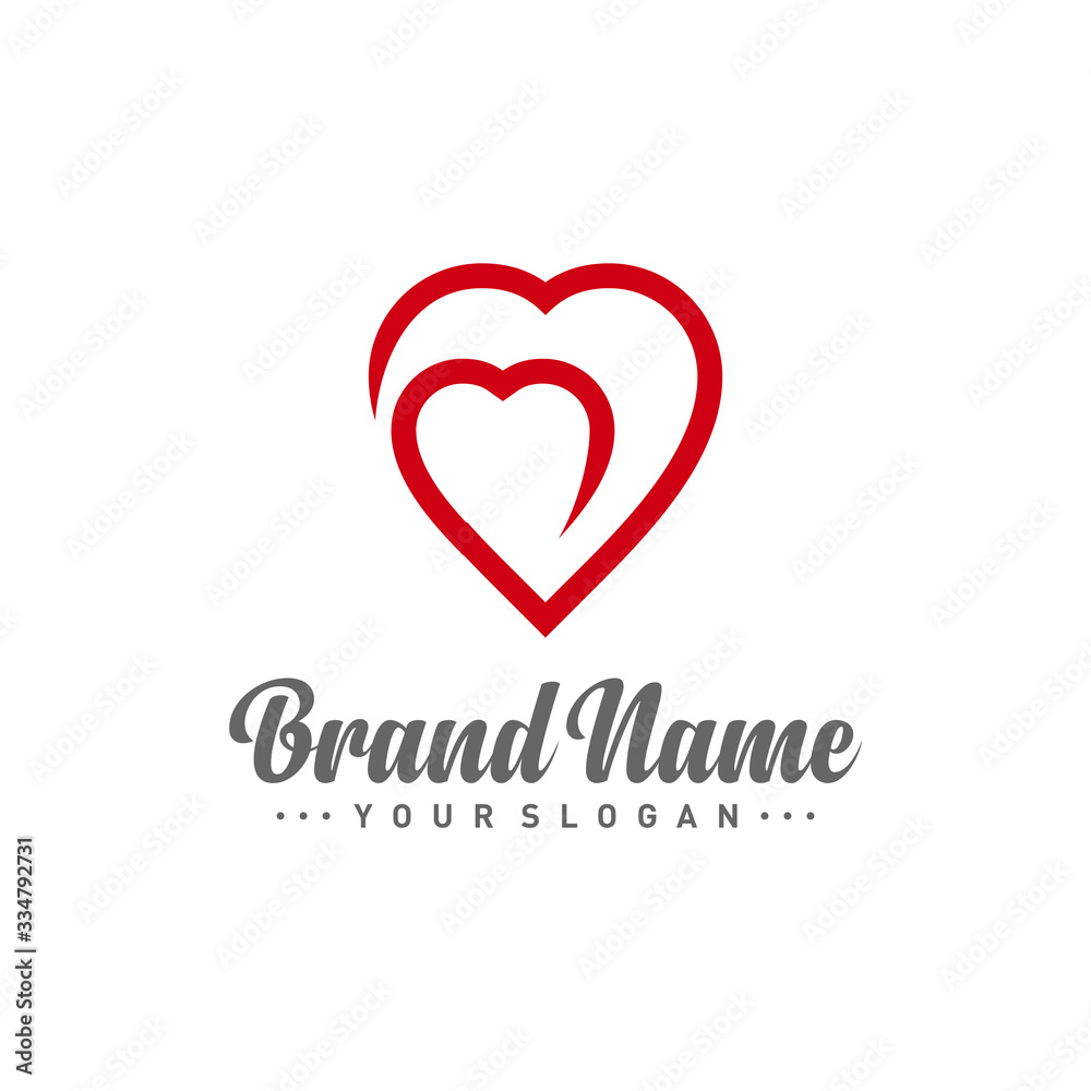 Love logo vector, Heart Logo Design Template For Healthy Company