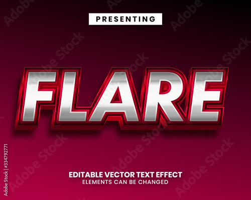 Red and silver shiny metallic style editable text effect