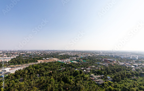 BANGKOK, THAILAND - MARCH 12, 2020: View on top traffic on Ratchaphruek road, Bangkok, Thailand.