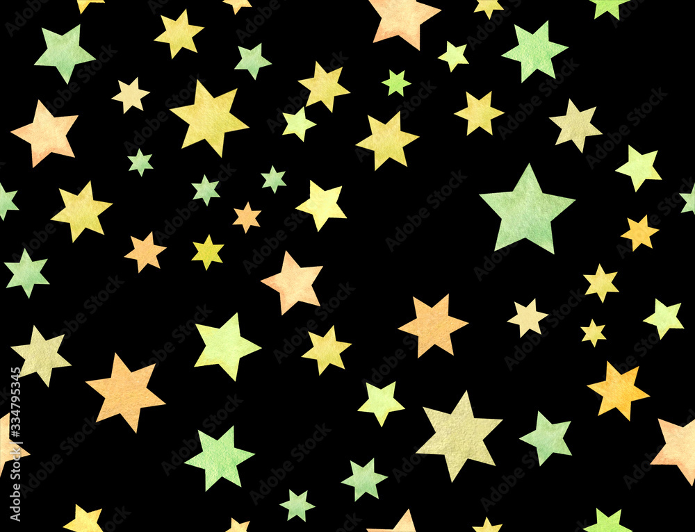Seamless pattern of stars on black Seamless pattern of stars on black