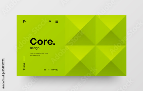 Creative horizontal website screen part for responsive web design project development. Abstract geometric pattern banner layout mock up. Corporate landing page block vector illustration template.