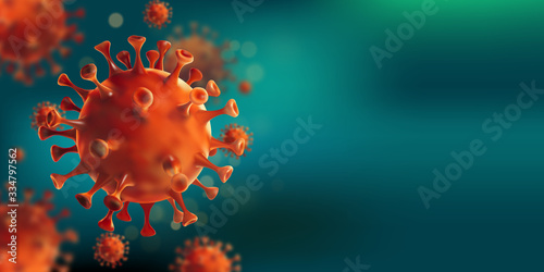 3D Illustration of coronavirus cell background template vector.