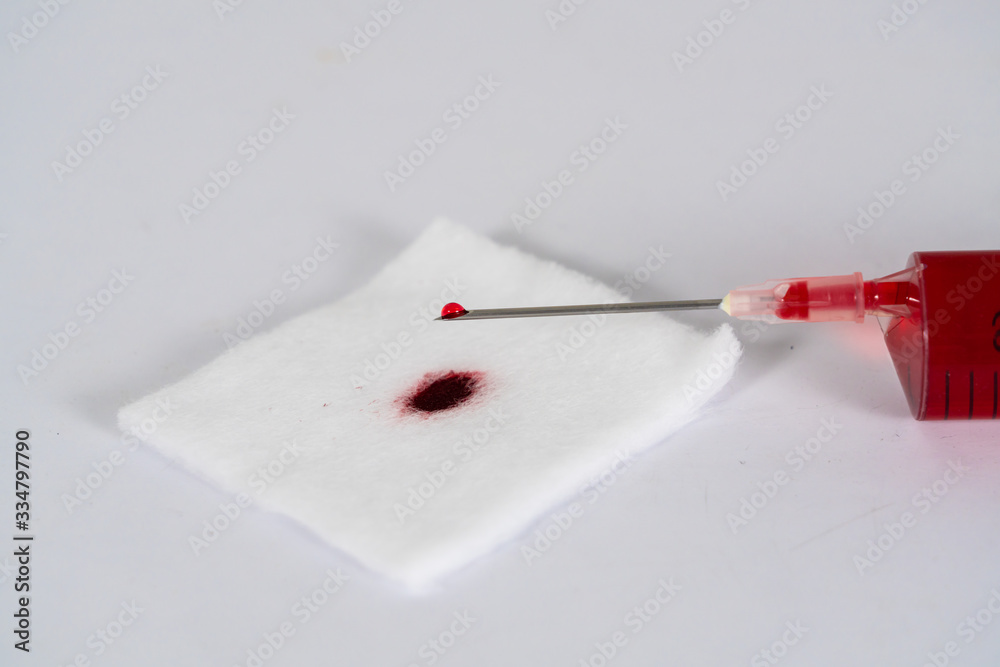 Fototapeta premium blood syringe for injection or test