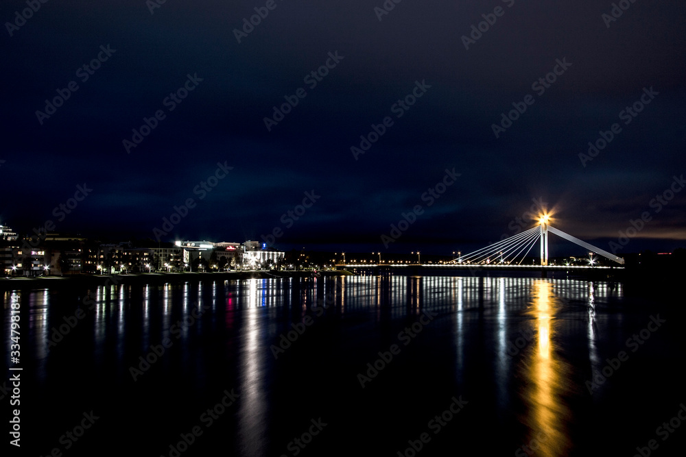 bridge at night. Rovaniemi
