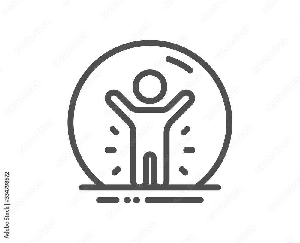 Recovered person line icon. Coronavirus pandemic sign. Covid-19 quarantine symbol. Quality design element. Editable stroke. Linear style recovered person icon. Vector