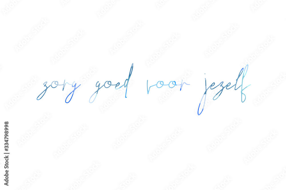 inscription take care of yourself to Low Poly in Dutch inscription take care of yourself to Low Poly in Dutch