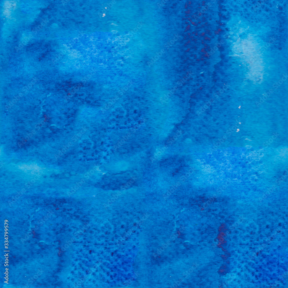 Abstract  art texture. Hand-drawn watercolor blue background.