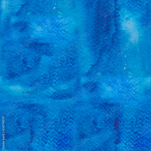 Abstract art texture. Hand-drawn watercolor blue background.