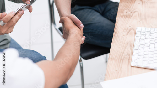 close up. business handshake during an office meeting.