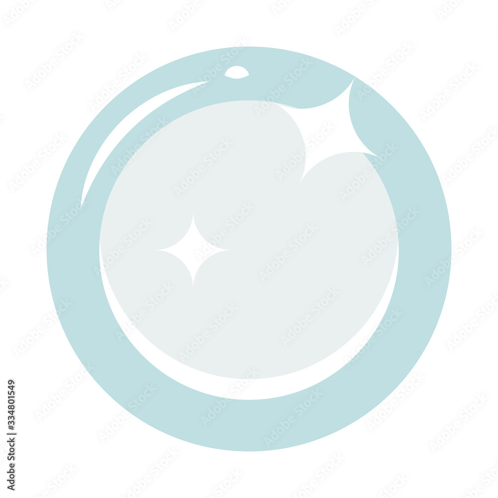 Shiny Dinner Plate Vector Flat Icon, Dish Washing Concept, Crockery Concept, Home Cleaning Maid Service Design
