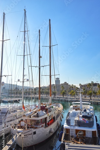Boats resting in Barcelona