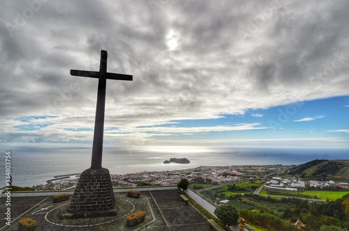 cross on hill in Azores, Portugal