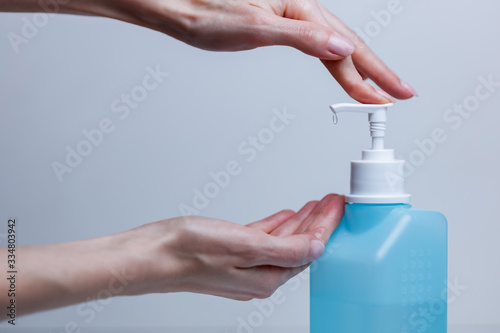 hand sanitizer alcohol gel rub clean hands hygiene prevention of coronavirus