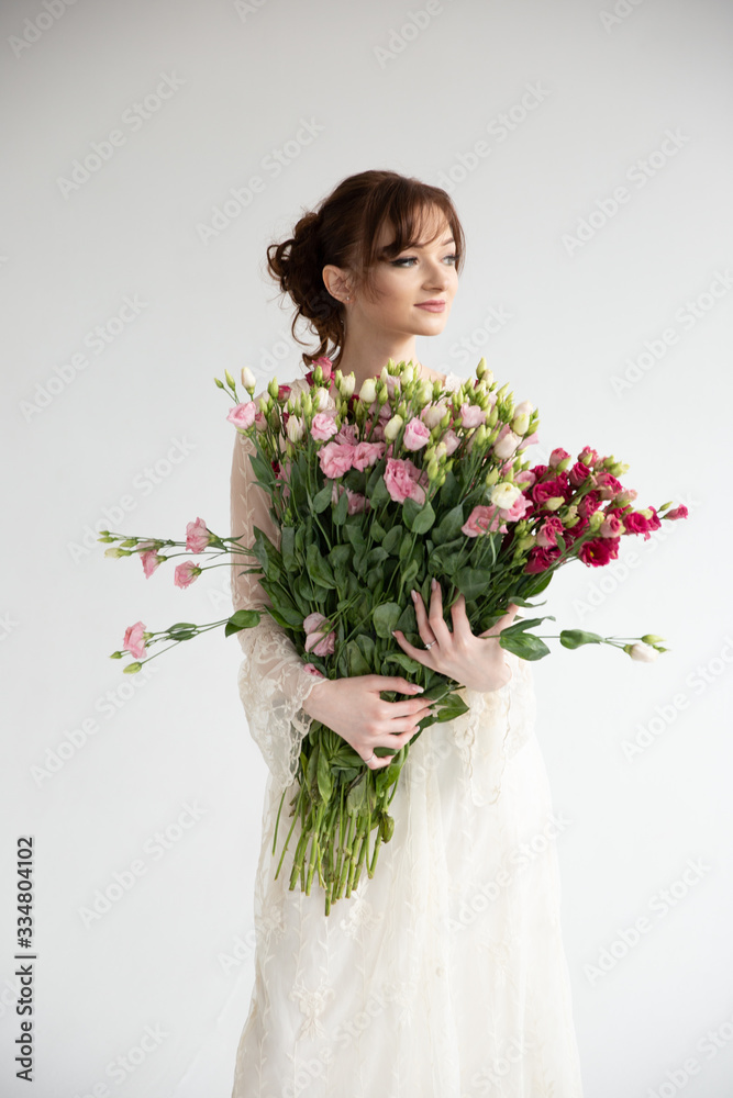 girl with flowers, mother's day girl with flowers, mother's day