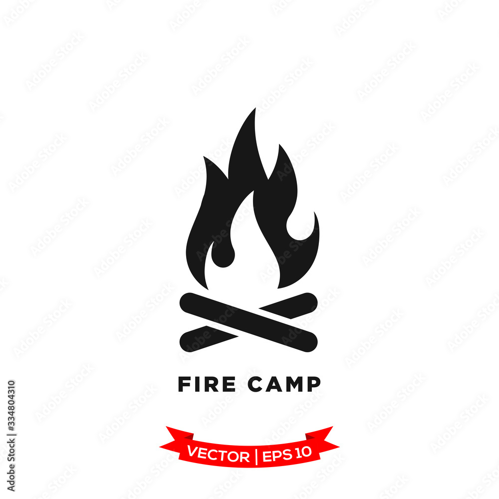 fire camp icon in trendy flat style fire camp icon in trendy flat style