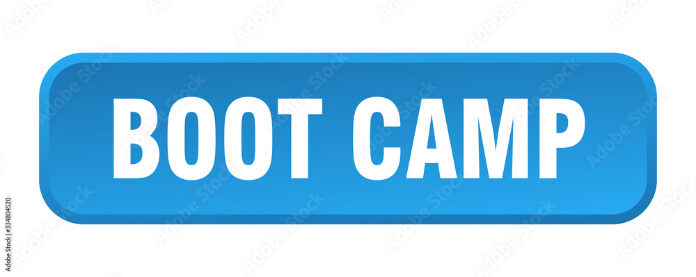 boot camp button. boot camp square 3d push button