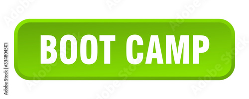boot camp button. boot camp square 3d push button