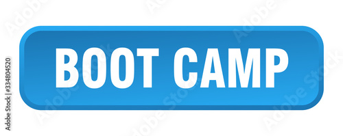 boot camp button. boot camp square 3d push button