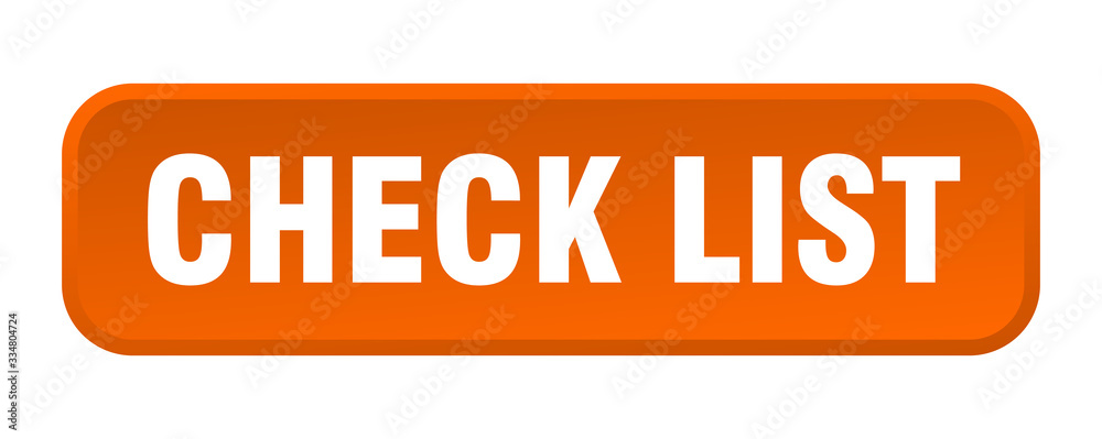 check list button. check list square 3d push button check list button. check list square 3d push button