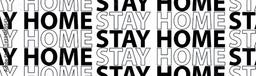 Stay home. Quarantine lettering. The illustration is isolated on a white background. Can be used for banners and web design.