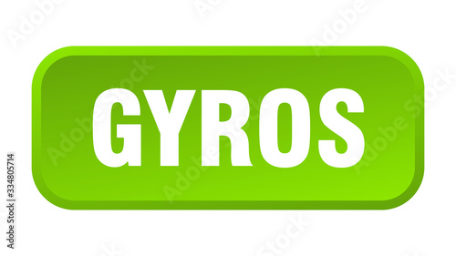 gyros button. gyros square 3d push button