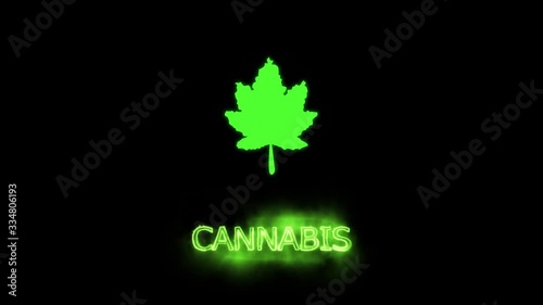 Cannabis and marijuana.  Bright Medical green herb canabis logo for your intro and media.