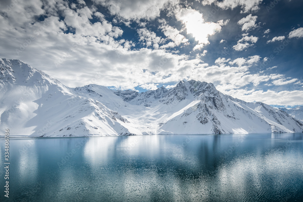 Embalse del yeso on winter with snow