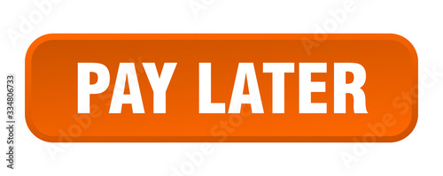 pay later button. pay later square 3d push button