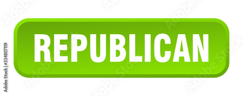 republican button. republican square 3d push button