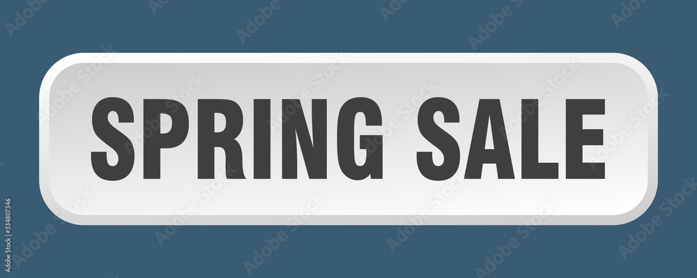 spring sale button. spring sale square 3d push button