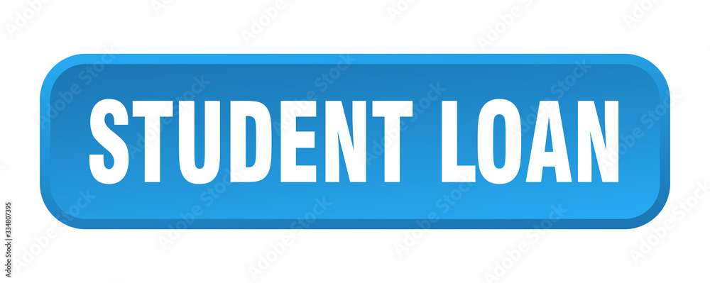 student loan button. student loan square 3d push button