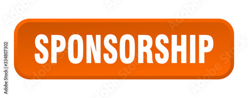 sponsorship button. sponsorship square 3d push button