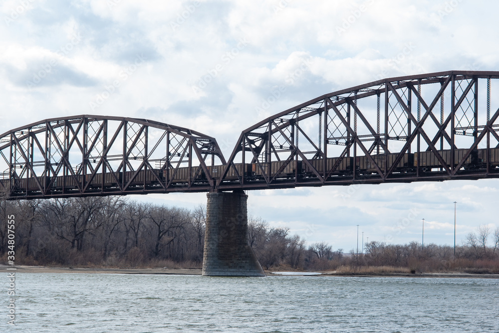 Fototapeta premium railway bridge over the river