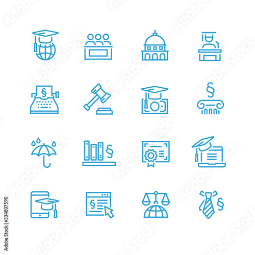 Lawyer and business vector icon set