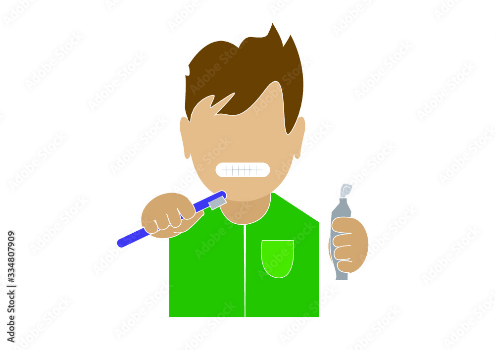 Hombre cepillando dientes