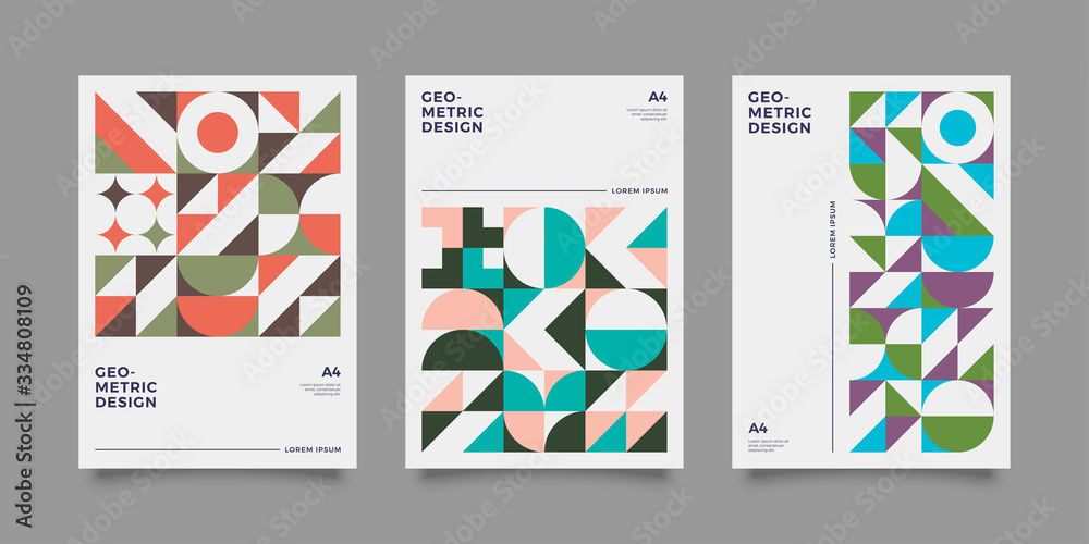 Fototapeta premium Retro bauhaus cover a4 template 