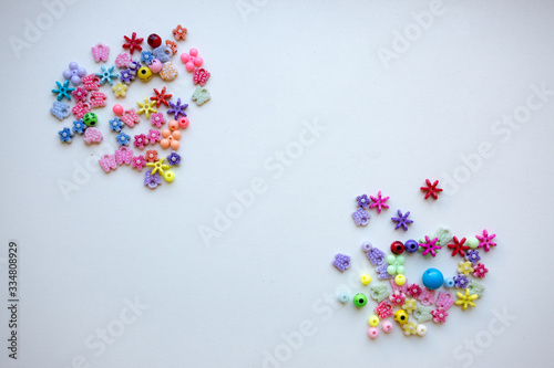 Multicolored decorations on a white background