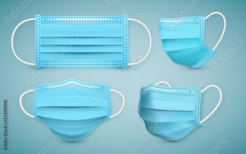 Realistic medical face mask. Details 3d medical mask. Vector illustration