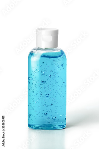 Foto Pocket antiseptic hand sanitizer gel isolated on white background, no label
