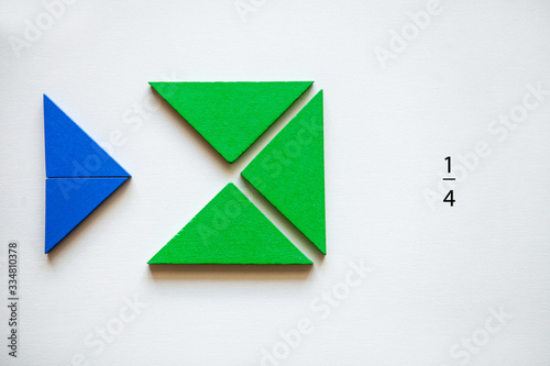 Foto Puzzle study of mathematical fractions