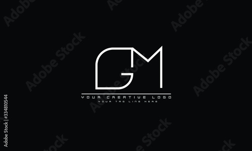GM MG abstract vector logo monogram template