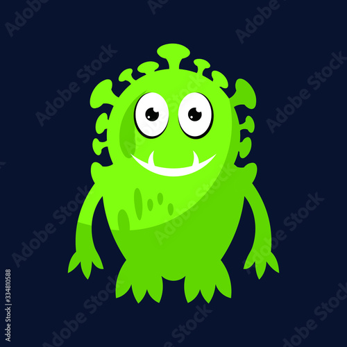Covid-19 Coronavirus Character concept inscription  design logo. World Health organization WHO introduced new official name for Coronavirus disease named COVID-19, dangerous virus vector illustration