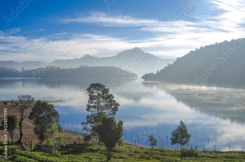 Morning Sunlight lakes and mountains view from Ooty  