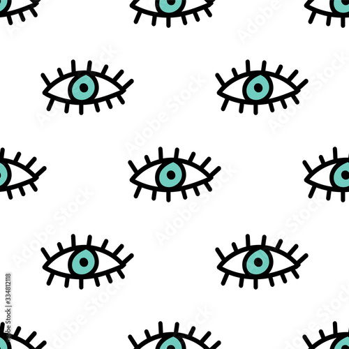 Evil eyes seamless repeat vector pattern for wrapping paper.fabrics,textile.