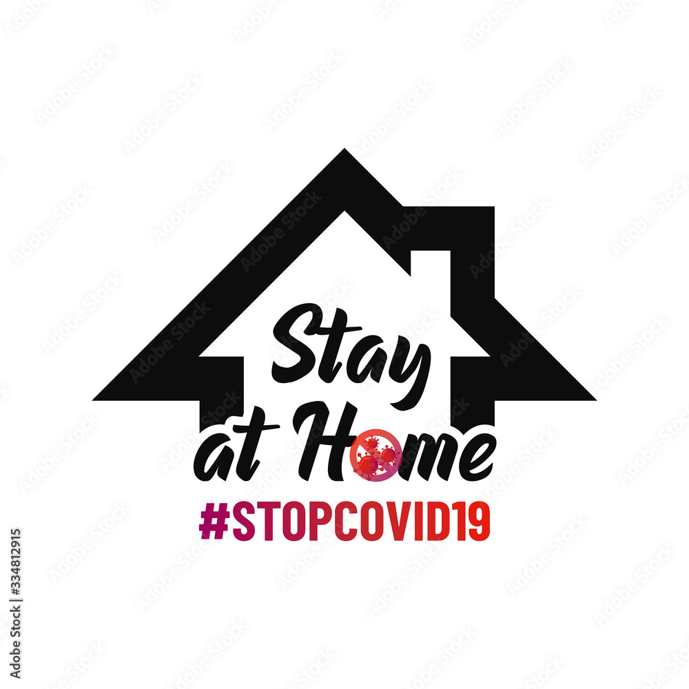 Logo stay at home for stop coronavirus